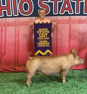 2021 Ohio State Fair Tamworth Gilt shown by Cadence Gross